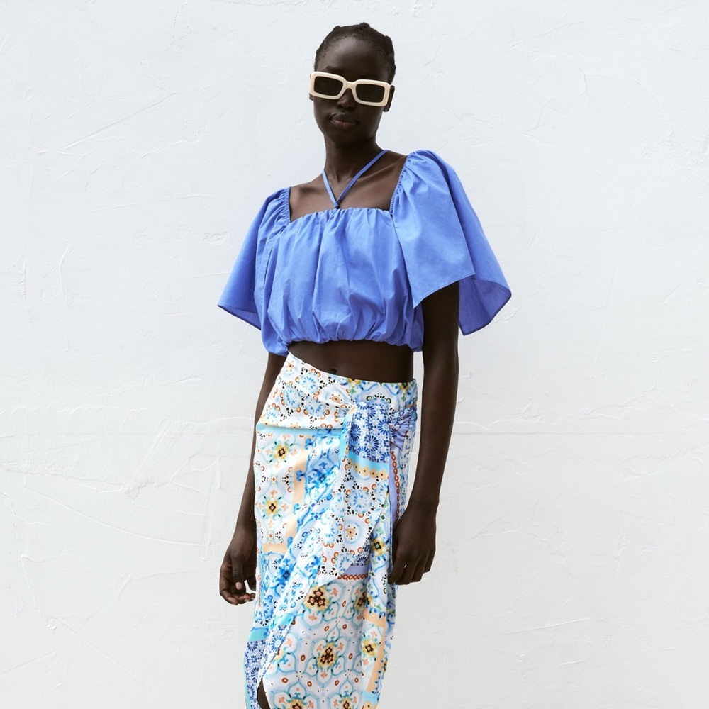Zara Cropped Puff Top